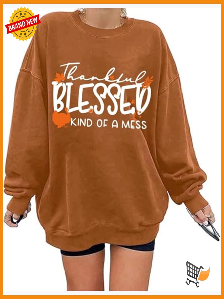 Long Sleeve Crewneck Pullover Turkey Graphic Sweatshirt